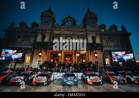 Foto di gruppo WRC, atmosfera durante la Rallye Automobile Monte Carlo 2023, 1st° round del WRC World Rally Car Championship 2023, dal 19 al 22 gennaio 2023 a Monte Carlo, Monaco - Foto: Thomas Fenetre/DPPI/LiveMedia Foto Stock