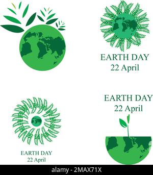 Giornata della Terra Aprile 22 Illustration.ECO logo vektor Illustrazione Vettoriale