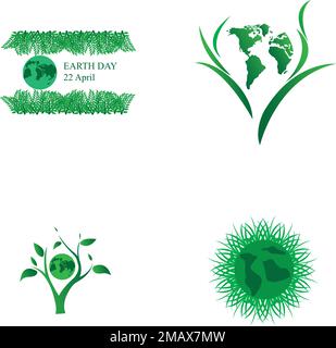 Giornata della Terra Aprile 22 Illustration.ECO logo vektor Illustrazione Vettoriale