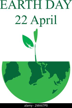 Giornata della Terra Aprile 22 Illustration.ECO logo vektor Illustrazione Vettoriale