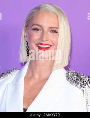 Los Angeles, Stati Uniti. 19th Jan, 2023. Katherine LaNasa arriva al Red Carpet Event per la stagione tre prima di Apple Original Drama Series Truth si terrà presso il Pacific Design Center di Los Angeles, CA Giovedi, 19 gennaio 2023 . (Foto di Juan Pablo Rico/Sipa USA) Credit: Sipa USA/Alamy Live News Foto Stock