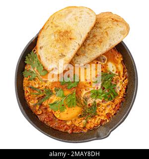 Padella di shakshuka medio orientale piatto Foto Stock