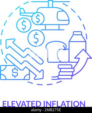 Icona del concetto di gradiente blu di gonfiaggio elevato Illustrazione Vettoriale