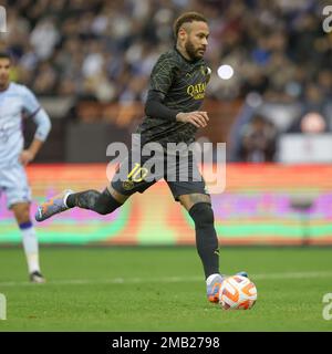 Riyadh, Arabia Saudita. 19th Jan, 2023. Neymar di Parigi Saint-Germain compete durante la partita della Coppa delle stagioni Riyadh tra la squadra della Stagione Riyadh e il Paris Saint-Germain FC allo Stadio Internazionale King Fahd di Riyadh, in Arabia Saudita, il 19 gennaio 2023. Credit: Wang Haizhou/Xinhua/Alamy Live News Foto Stock