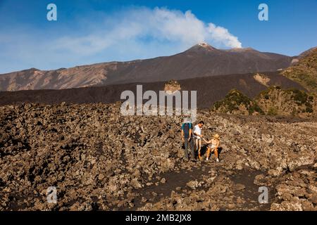 italia, sicilia, provincia di Catania. Etna - Valle del Bove Foto Stock