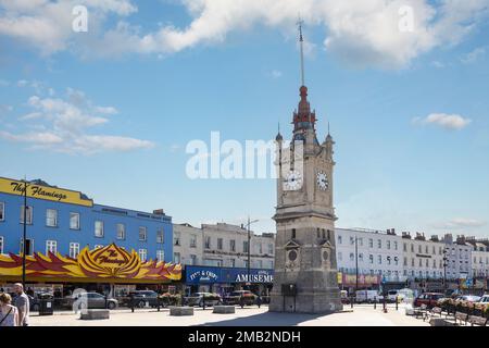 Margate, Kent, regno unito, 24 2022 agosto la torre dell'orologio sul lungomare di Margate Foto Stock