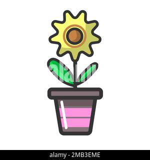 Fiori di piante in terracotta decorazione casa Illustrazione Vettoriale