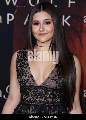 Los Angeles, Stati Uniti. 19th Jan, 2023. LOS ANGELES, CALIFORNIA, USA - 19 GENNAIO: EVA Ariel Binder arriva alla Los Angeles Premiere della stagione 1 del 'Wolf Pack' di Paramount, che si tiene presso l'Harmony Gold Theater il 19 gennaio 2023 a Los Angeles, California, Stati Uniti. (Foto di Xavier Collin/Image Press Agency) Credit: Image Press Agency/Alamy Live News Foto Stock