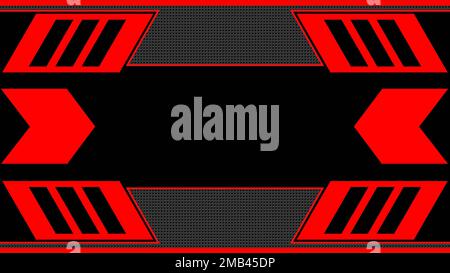 Sfondo futuristico astratto nero e rosso dalle forme moderne - 3D Illustrazione Foto Stock