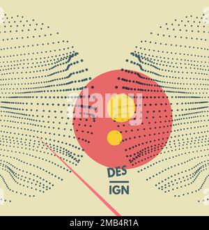 Alla moda di sfondo astratto. Array con particelle di dinamica. La scienza moderna o elemento di tecnologia. Il cyberspazio Illustrazione griglia. Composizione di vettore. Illustrazione Vettoriale