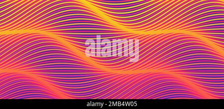 Sfondo astratto con linee ondulate. Modello di design della copertina. Effetto dinamico. Illustrazione vettoriale per banner, volantino e poster. Illustrazione Vettoriale