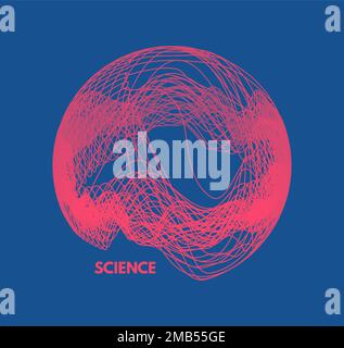 3d sfera composta da linee intrecciate. Illustrazione grafica vettoriale. Effetto dinamico. Può essere utilizzato per la pubblicità, il marketing, la presentazione. Illustrazione Vettoriale