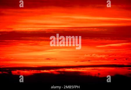 Cielo ardente in Franche-comte, Francia Foto Stock