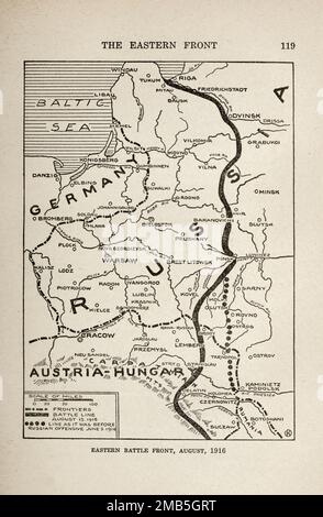 Eastern Battle Front, agosto 1916 dal libro la storia della grande guerra; la storia completa degli eventi fino ad oggi DIPLOMATICI E DOCUMENTI DI STATO di Reynolds, Francis Joseph, 1867-1937; Churchill, Allen Leon; Miller, Francis Trevelyan, 1877-1959; Wood, Leonard, 1860-1927; Knight, Austin Melvin, 1854-1927; Palmer, Frederick, 1873-1958; Simonds, Frank Herbert, 1878-; Ruhl, Arthur Brown, 1876- Volume V pubblicato nel 1916 Foto Stock