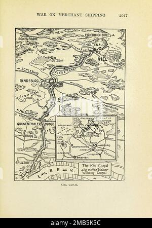 Canale di Kiel. Dal libro la storia della grande guerra; i documenti storici completi degli eventi fino ad oggi DIPLOMATICI E DI STATO di Reynolds, Francis Joseph, 1867-1937; Churchill, Allen Leon; Miller, Francis Trevelyan, 1877-1959; Wood, Leonard, 1860-1927; Knight, Austin Melvin, 1854-1927; Palmer, Frederick, 1873-1958; Simonds, Frank Herbert, 1878-; Ruhl, Arthur Brown, 1876- Volume VII pubblicato nel 1920 Foto Stock