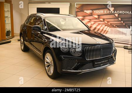 Nuova Delhi, Delhi, India. 20th Jan, 2023. Bentley Bentayga Extended Wheelbase può essere visto come è stato presentato al suo evento di lancio a Nuova Delhi. (Credit Image: © Kabir Jhangiani/ZUMA Press Wire) SOLO PER USO EDITORIALE! Non per USO commerciale! Credit: ZUMA Press, Inc./Alamy Live News Foto Stock