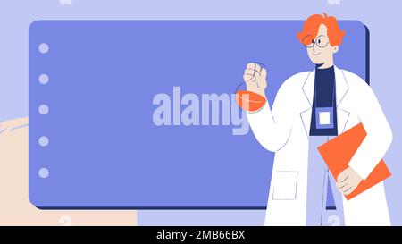 progettazione di illustrazioni e disegni di diapositive del piano della lezione in cui è possibile aggiungere immagini o informazioni di testo Foto Stock