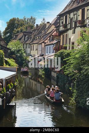 Parte della zona di 'piccola Venezia', Colmar, Alsazia Francia Foto Stock