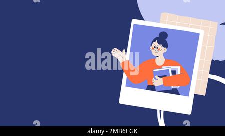 progettazione di illustrazioni e disegni di diapositive del piano della lezione in cui è possibile aggiungere immagini o informazioni di testo Foto Stock