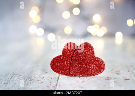 San Valentino sfondo cuore design con spazio copia, fuoco selettivo Foto Stock