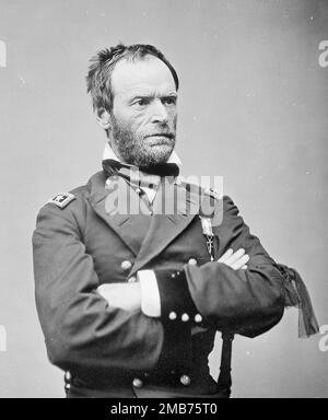 Generale William Tecumseh Sherman che era un generale principale nell'esercito degli Stati Uniti (aka l'esercito dell'Unione) durante la guerra civile americana Foto Stock