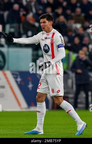 Matteo Pessina dell'AC Monza reagisce durante la partita di calcio della Coppa Italia tra Juventus FC e l'AC Monza. Foto Stock