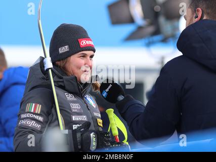 Tenda, Italia. 20th Jan, 2023. Sport Sci Cortina d'Ampezzo, discesa delle Donne, Laura Pirovano, 20 gennaio 2023. PH Felice Calabro' Editorial solo uso Credit: Independent Photo Agency/Alamy Live News Foto Stock