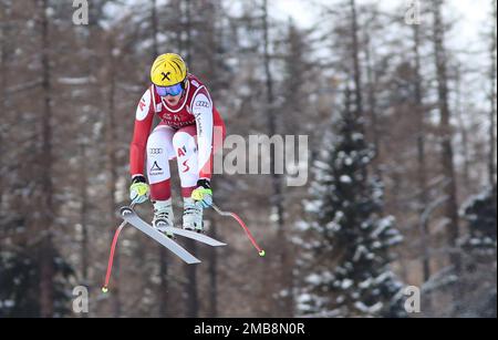 Tenda, Italia. 20th Jan, 2023. Sport Sci Cortina d'Ampezzo, discesa delle Donne, Nina Ortlieb, 20 gennaio 2023. PH Felice Calabro' Editorial solo uso Credit: Independent Photo Agency/Alamy Live News Foto Stock