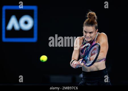 Melbourne Park 21/1/2023. Maria SAKKARI (GRE) in azione all'Australian Open 2023. Corleve/Alamy Live News Foto Stock