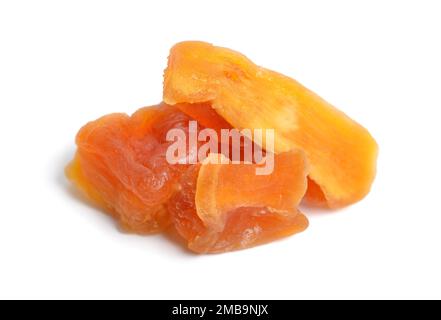 Succade di zucca secca isolato su sfondo bianco Foto Stock