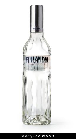 Chisinau, Moldova 16 novembre 2016: Finlandia Vodka isolato su bianco . Alcol in volume 40,0%. Paese d'origine Finlandia. Foto Stock