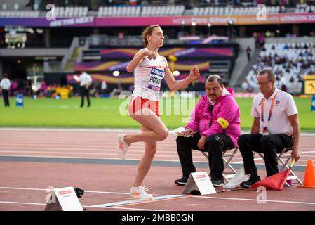 Marta Piotrowska Long Jump T37 atleta che gareggia ai Campionati mondiali di atletica Para 2017 allo Stadio Olimpico di Londra, Regno Unito. Atleta polacco Foto Stock