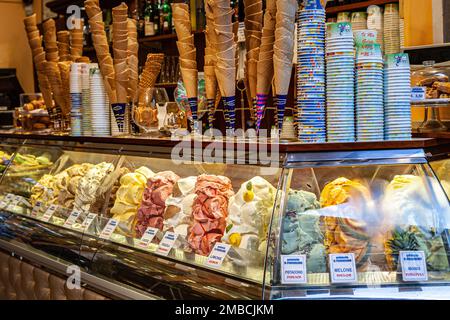 Gelateria italiana, Firenze, Italia Foto Stock
