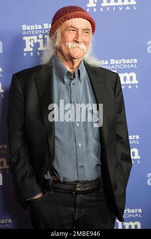 David Crosby cammina sul tappeto rosso al Festival Internazionale del Cinema di Santa Barbara il 2nd febbraio 2017 Foto Stock