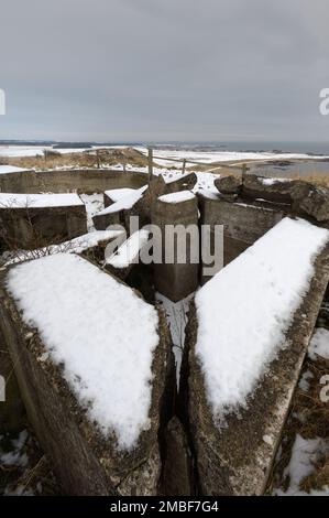 Kincraig Point Battery, Fife, Scozia Foto Stock