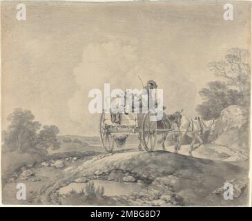 Affogare con vitelli in un Country Cart, c. 1755. Foto Stock