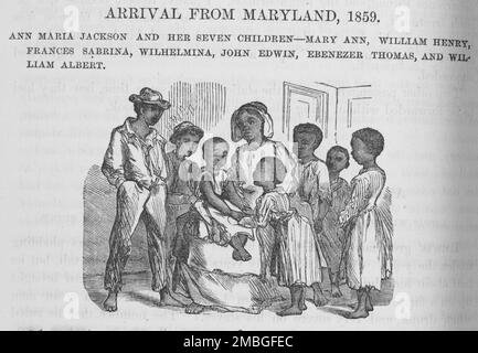 Arrivo dal Maryland, 1859; Ann Maria Jackson e i suoi sette figli, 1872. Foto Stock