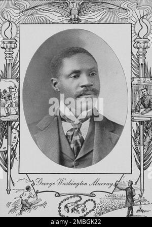 George Washington Murray [recto], 1902. Insegnante afroamericano, agricoltore, politico, docente di relazioni razziali, nato in schiavitù nella Carolina del Sud. Condannato per falsificazione da una giuria bianca e condannato a tre anni di duro lavoro. È stato più tardi perdonato. Da una "ciclopedia di pensiero sui temi vitali relativi ai neri americani. Foto Stock