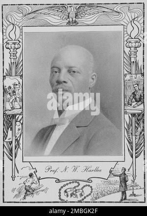 Prof. N. W. Harllee [recto], 1902. Norman Washington Harllee, scrittore, educatore e sostenitore dell'educazione afro-americana. Nato in schiavitù, Harllee fu il primo sovrintendente del Dipartimento colorato della Texas state Fair, principale della Dallas Colored High School. Da una "ciclopedia di pensiero sui temi vitali relativi ai neri americani. Foto Stock