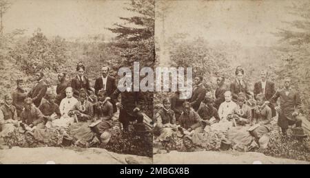 Gruppo di turisti, alcuni afroamericani, c1850-c1930. Foto Stock