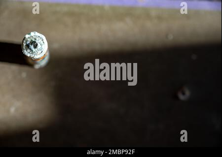 Batterie alcaline AAA corrose Foto Stock