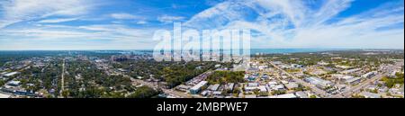 Panorama aereo quartiere industriale e Downtown Sarasota Florida Foto Stock