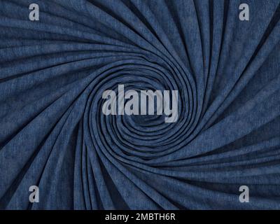 Sfondo formato da denim ritorto. illustrazione 3d. Foto Stock