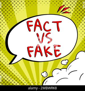 Scrittura a mano del testo fatto vs Fake. La foto concettuale è vera o è falso dubbio se qualcosa è autentico Foto Stock