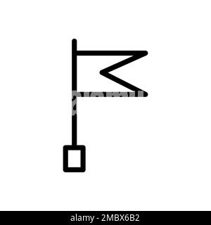 Icona della linea di segnalazione isolata su sfondo bianco. Icona sottile nera piatta sullo stile moderno. Simbolo lineare e tratto modificabile. Semplice e pixel perfetto Illustrazione Vettoriale