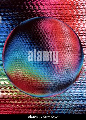 Forme di modelli sferici e disegni astratti in 3D a mosaico esagonale Foto Stock