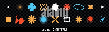 Figure primitive audaci. Il Brutalismo si adatta allo stile svizzero. Forme geometriche astratte. Illustrazione isolata postmoderna figure.Vector Illustrazione Vettoriale