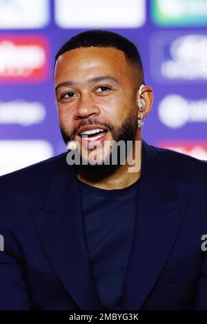 Madrid, Spagna. 20th Jan, 2023. Memphis Depay durante la sua presentazione come nuovo giocatore di Atletico de Madrid il 20 gennaio 2023 allo stadio Civitas Metropolitano di Madrid, Spagna - Foto: Oscar J Barroso/DPPI/LiveMedia Credit: Independent Photo Agency/Alamy Live News Foto Stock