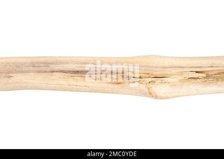 Parte di legno di driftwood isolato su sfondo bianco. Foto Stock
