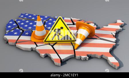 Immagine simbolica sul tema del portafoglio investimenti negli Stati Uniti Foto Stock